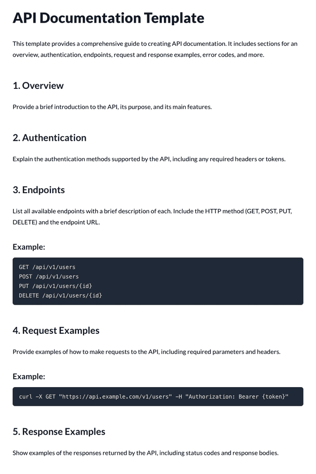 API Documentation Template