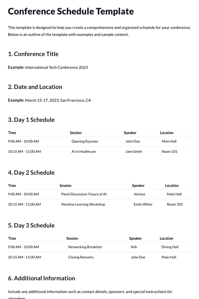 Conference Schedule