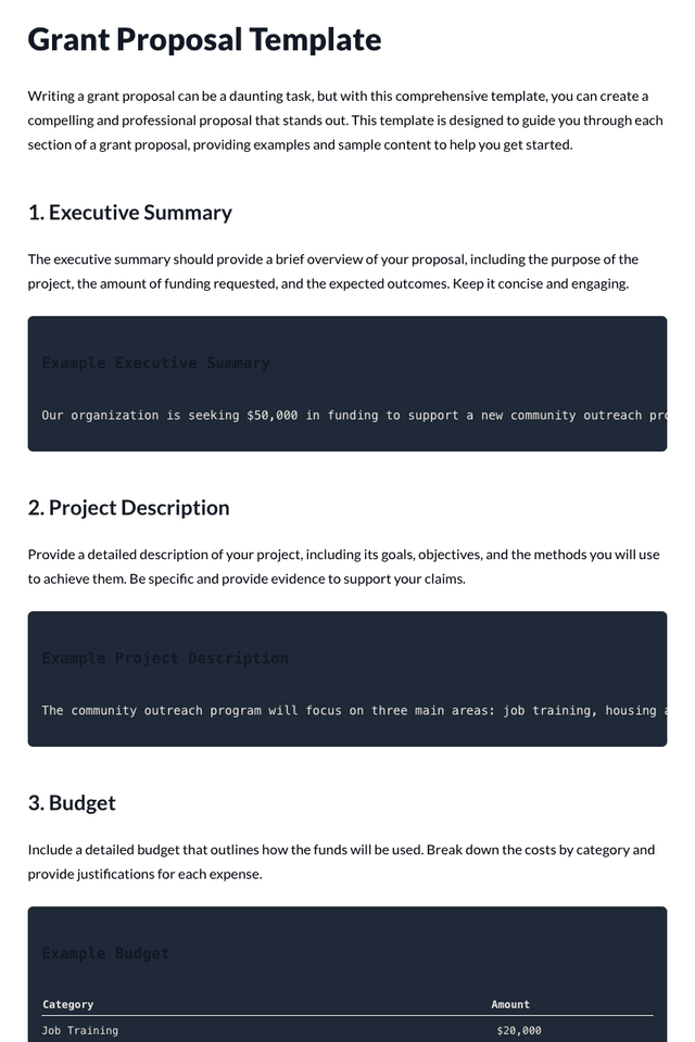 Grant Proposal Template