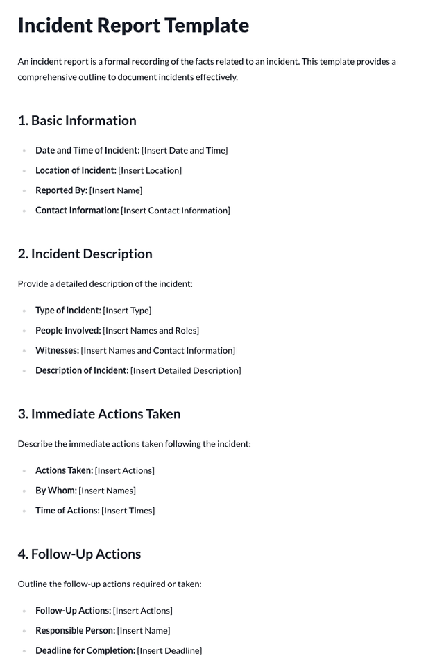 Incident Report Template