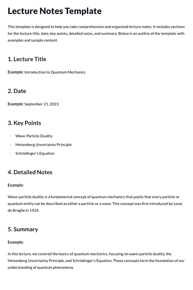 Lecture Notes Template