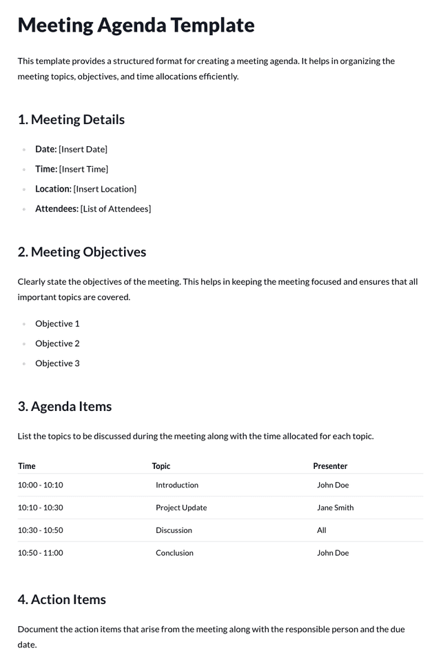 Meeting Agenda