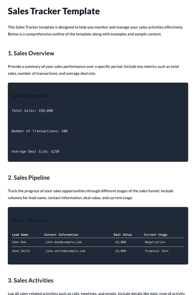 Sales Tracker