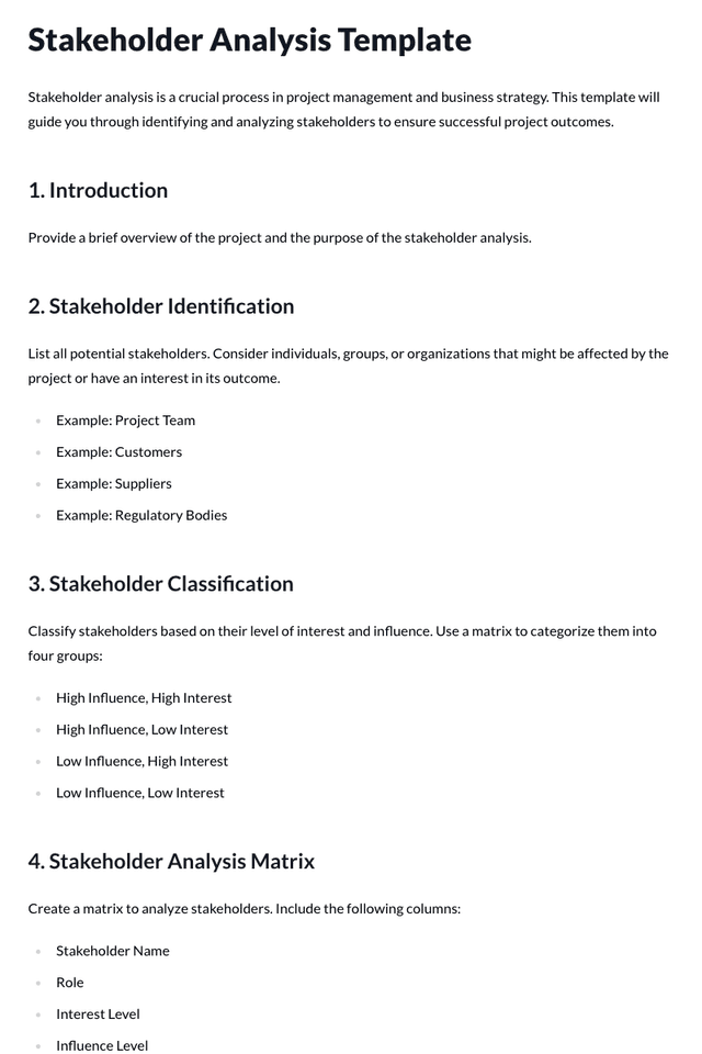 Stakeholder Analysis