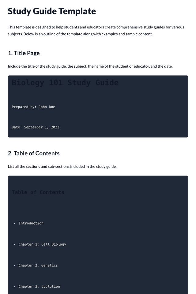 Study Guide Template