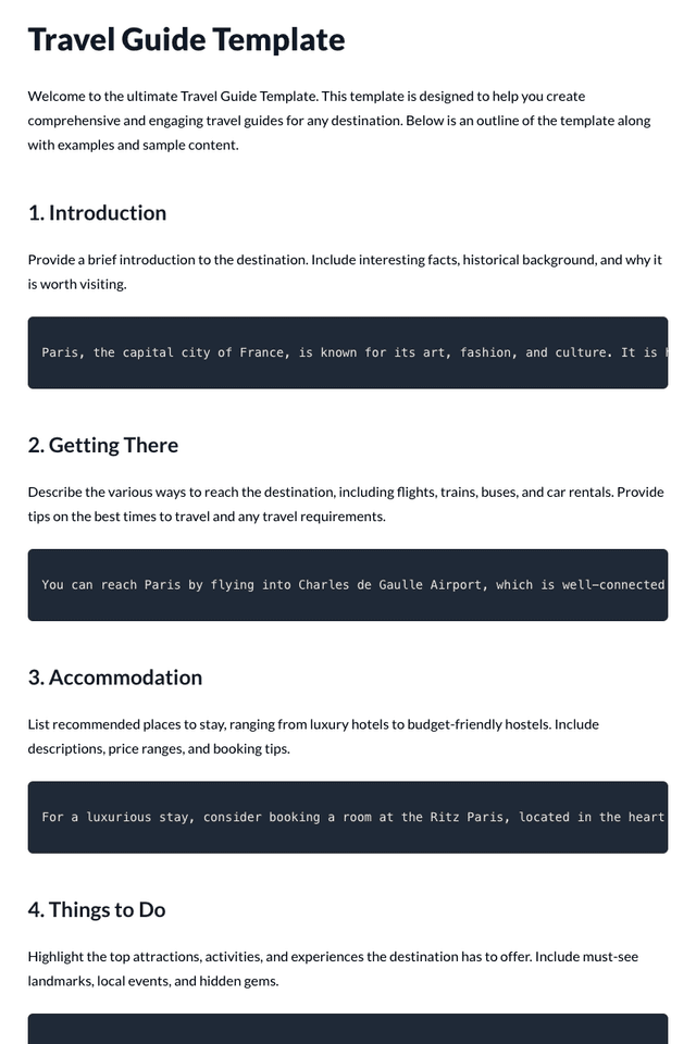 Travel Guide Template