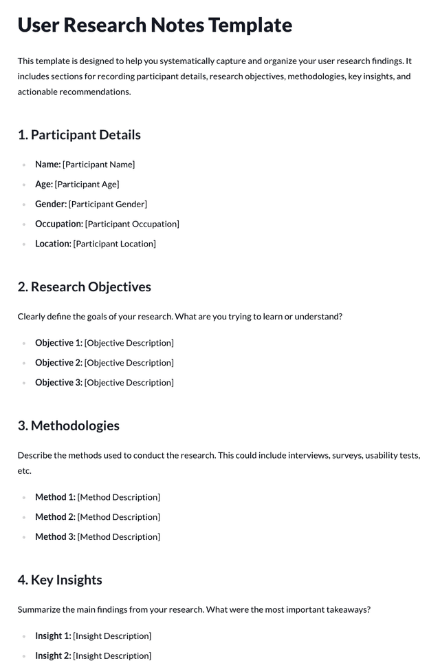 User Research Notes