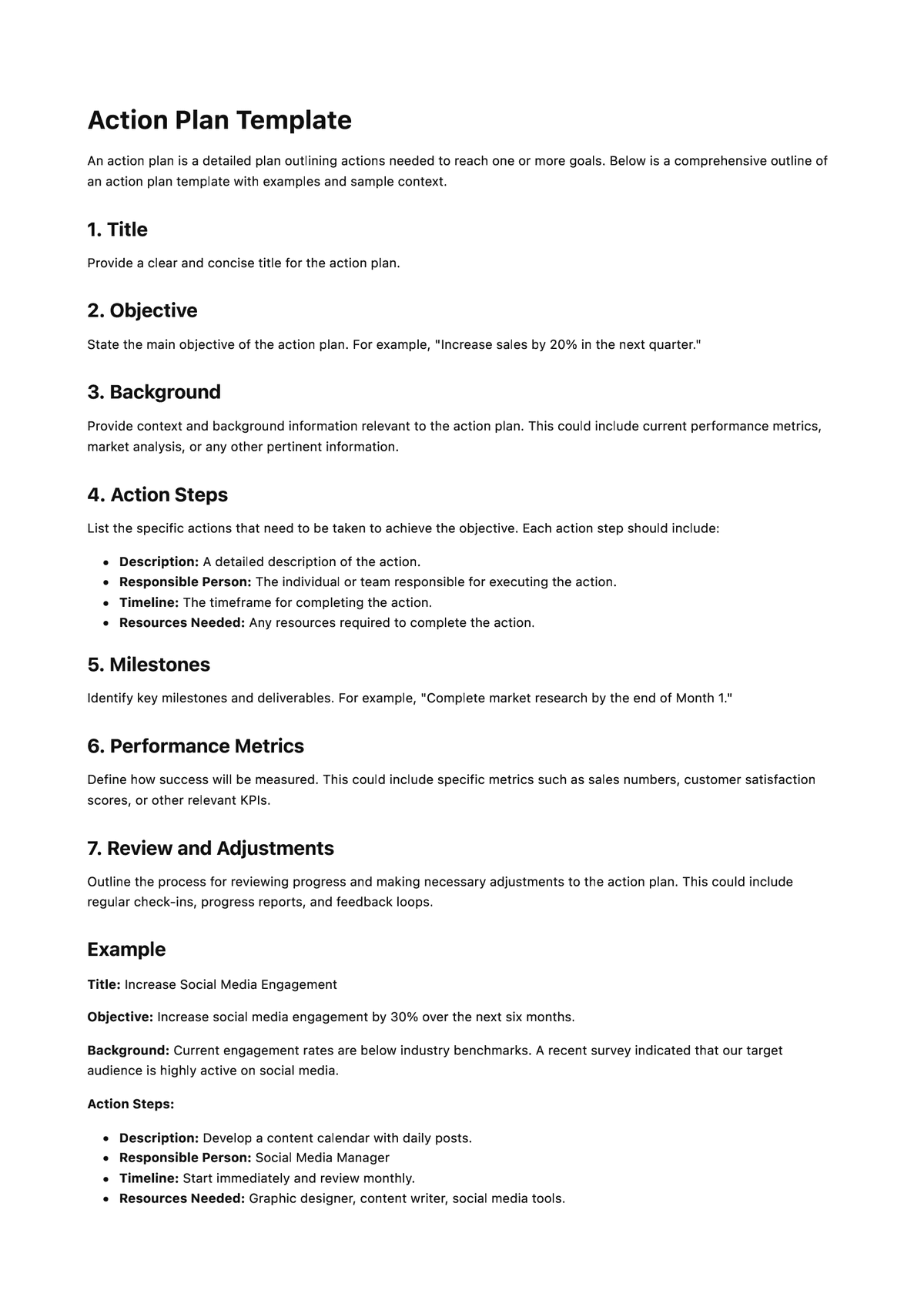 Action Plan Template