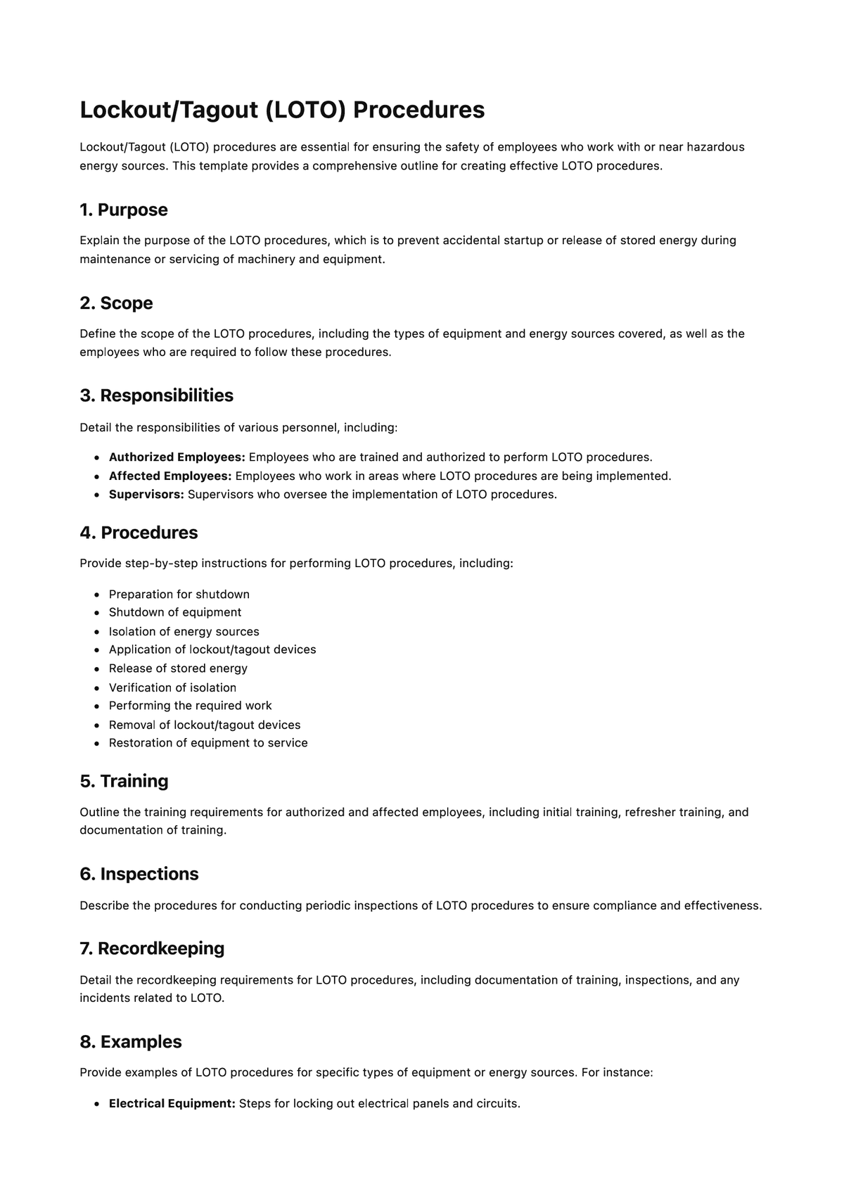 Lockout/Tagout (LOTO) Procedures