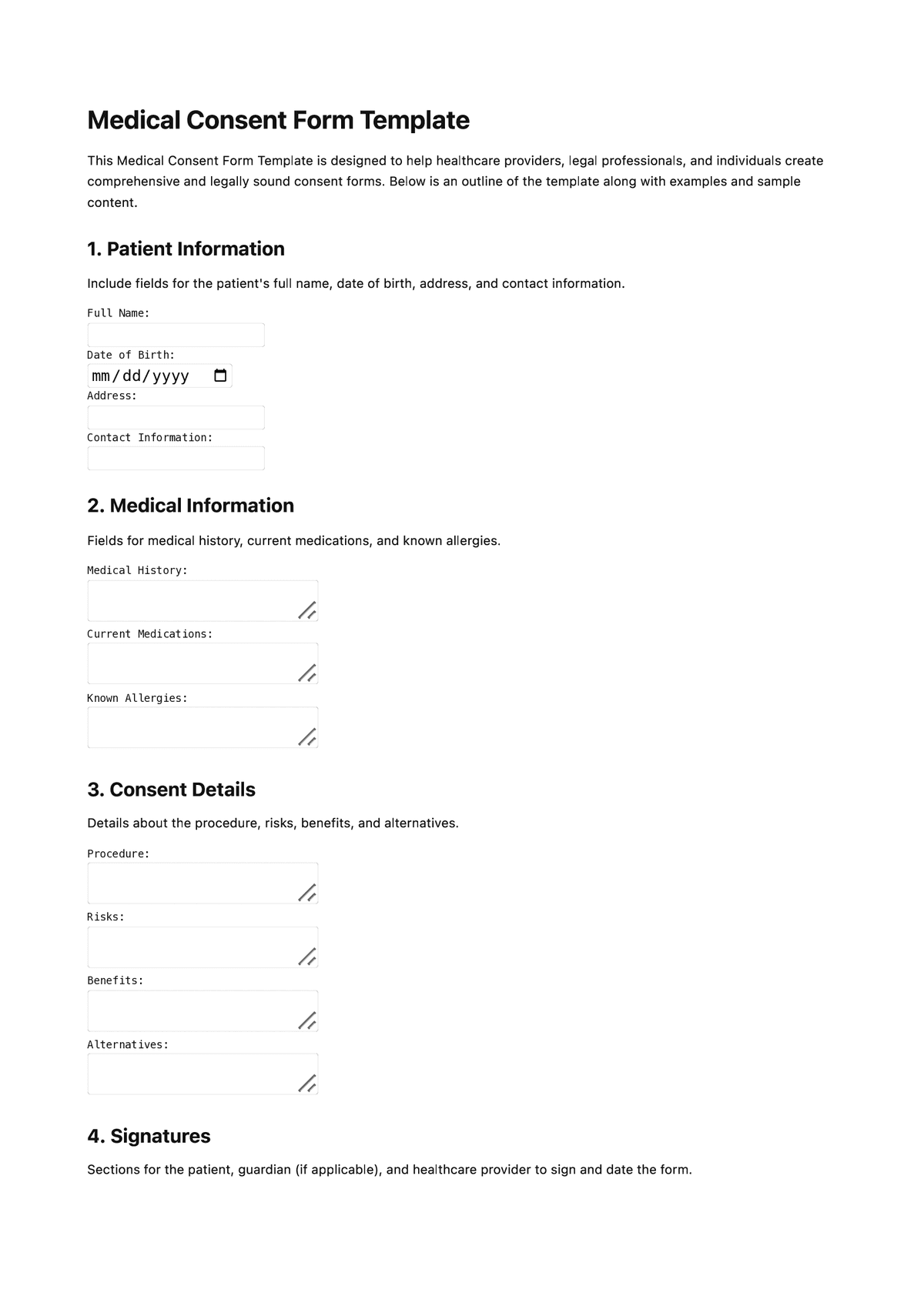 Medical Consent Form Template