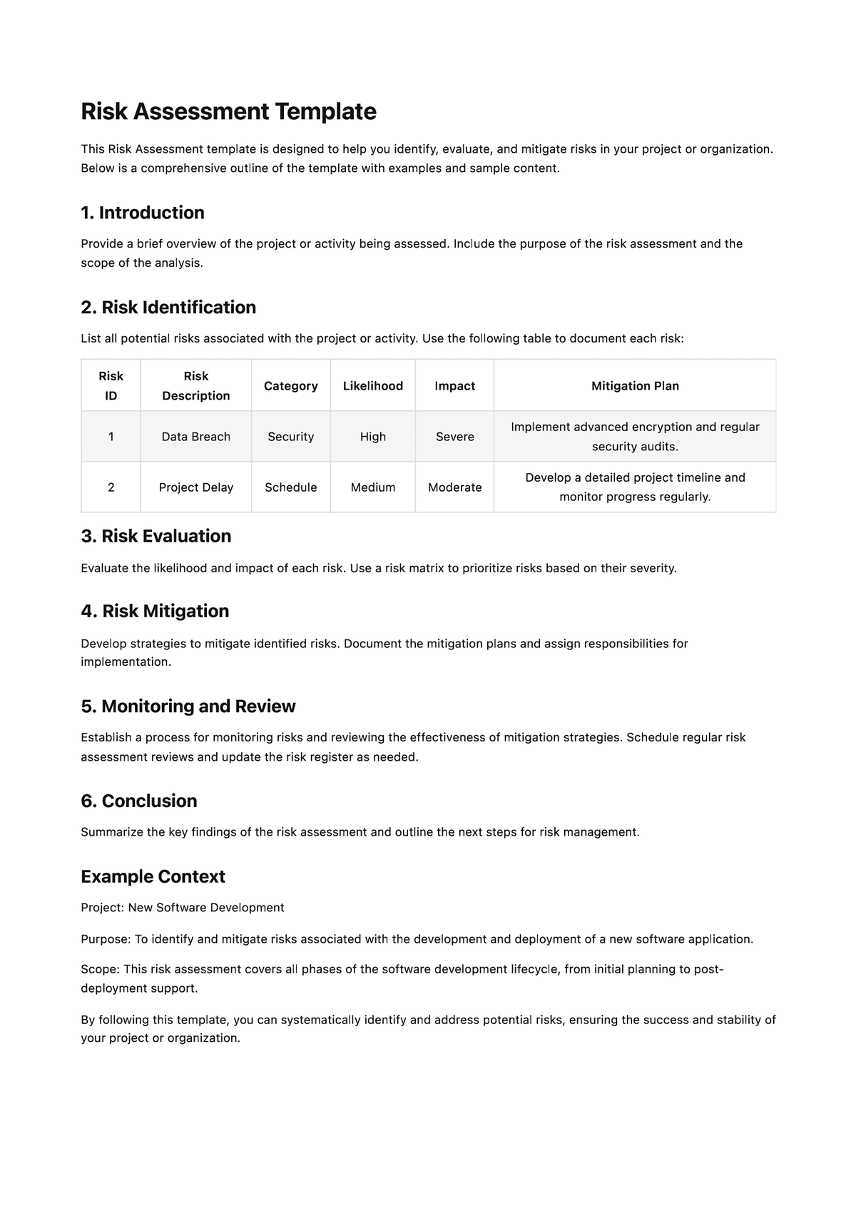 Risk Assessment