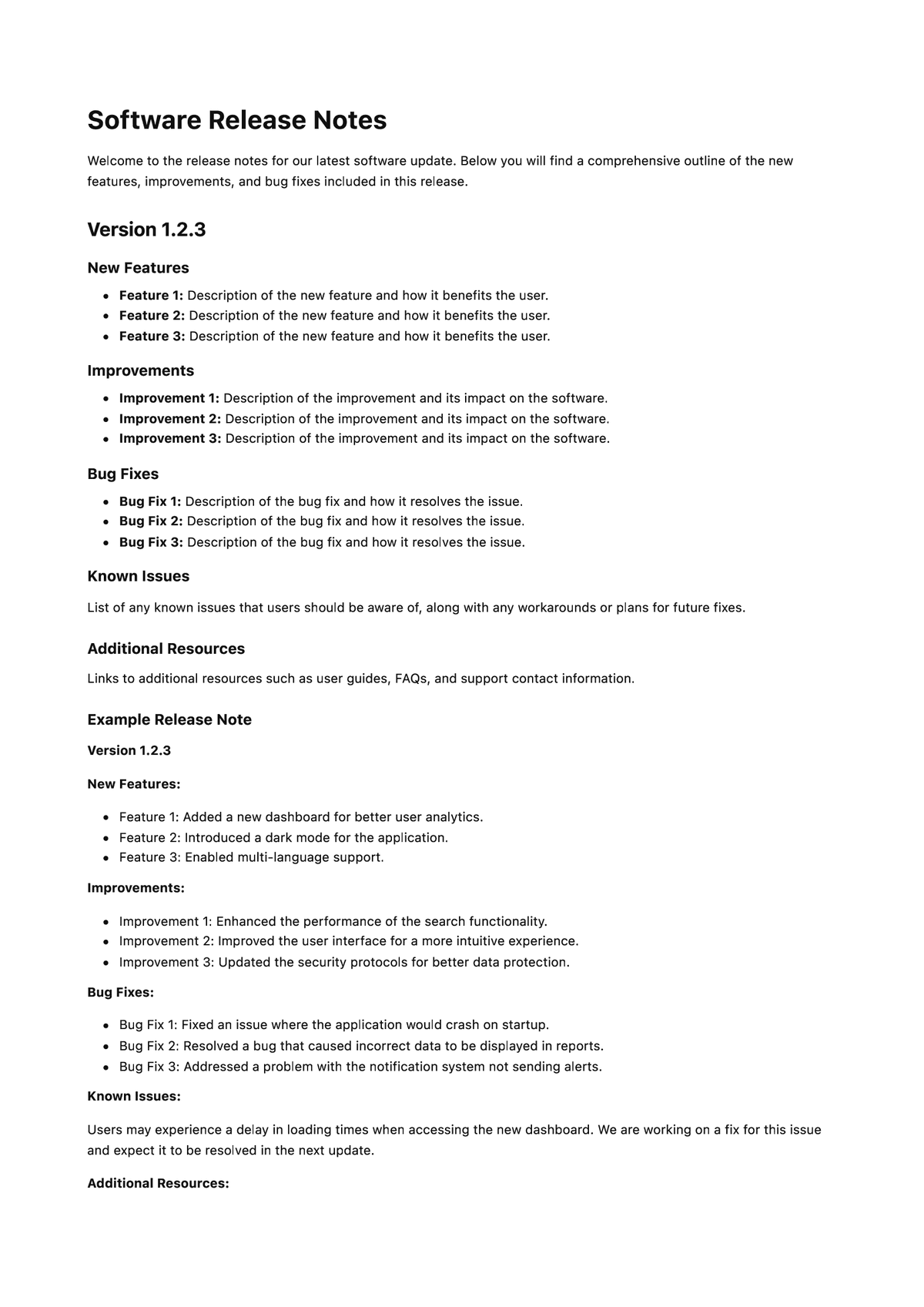 Software Release Notes