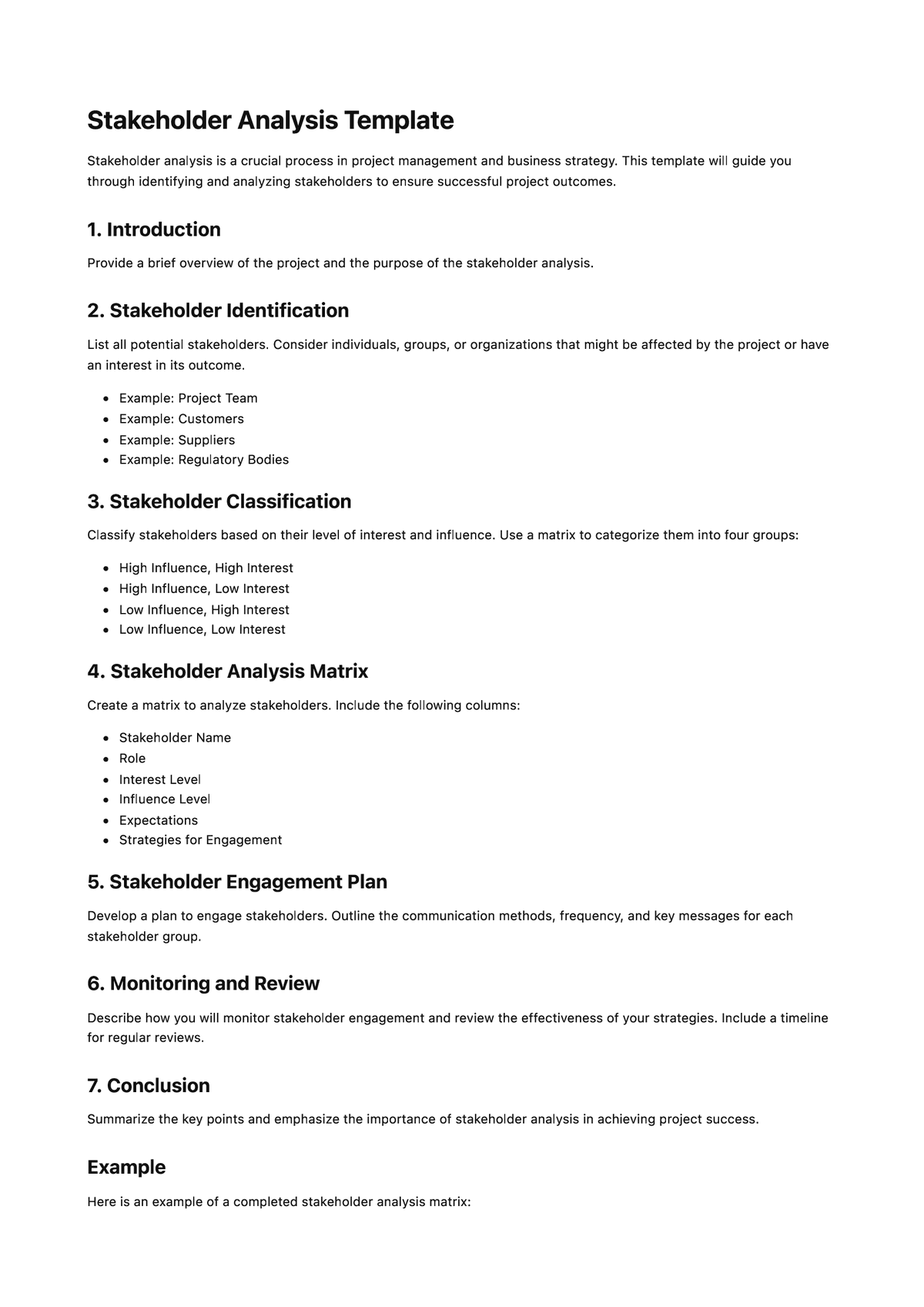 Stakeholder Analysis