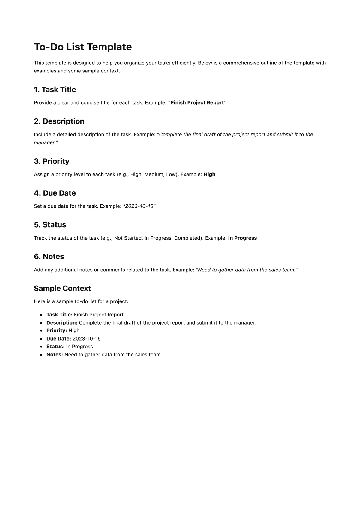 To-Do List Template